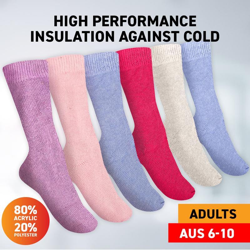 Socks Womens Heat Control Brushed Lining Crew Cut 3pk 3 Assorted Colours