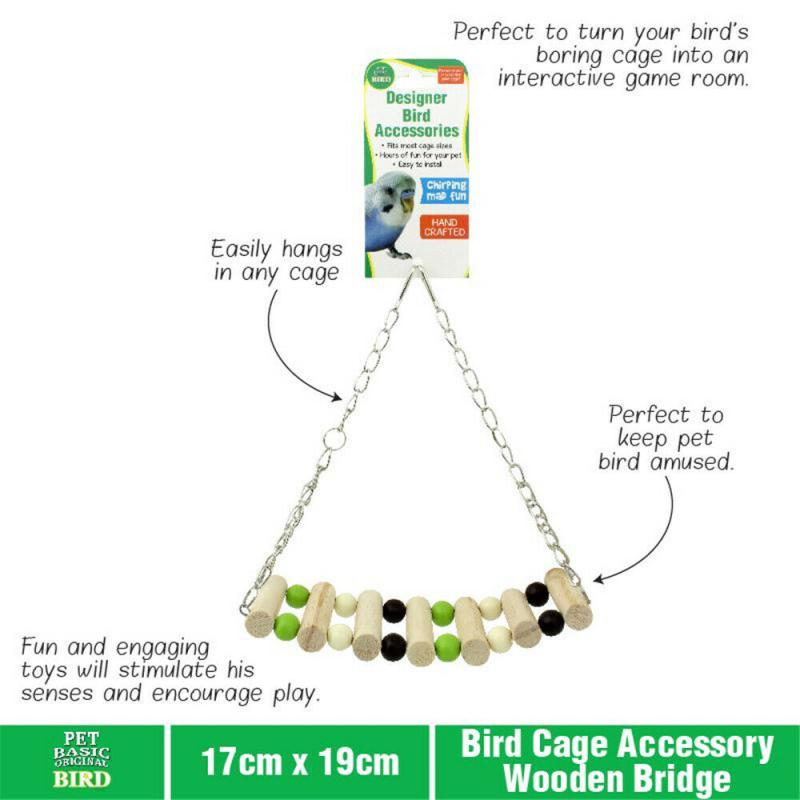 Bird Cage Accessory Wooden Bridge 