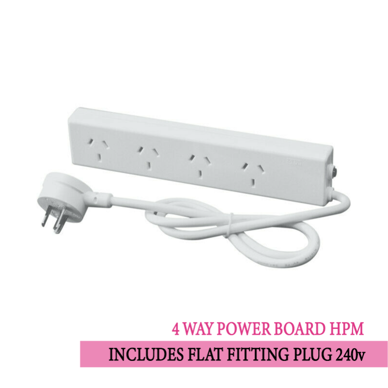 4 WAY POWER BOARD HPM INCLUDES FLAT FITTING PLUG 240v 10Amp 2400w AC