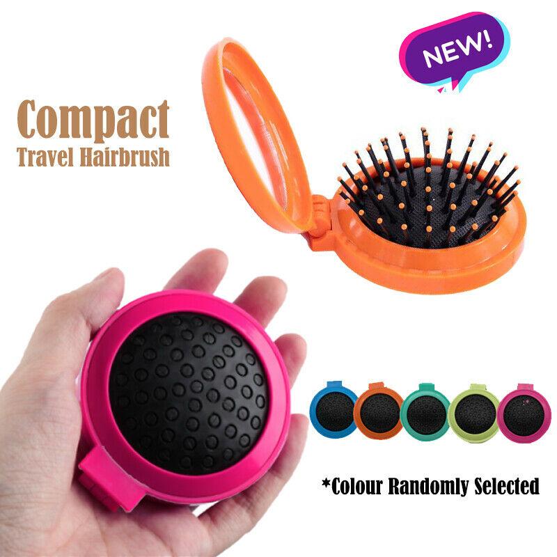Pop Up Hair Brush with Mirror