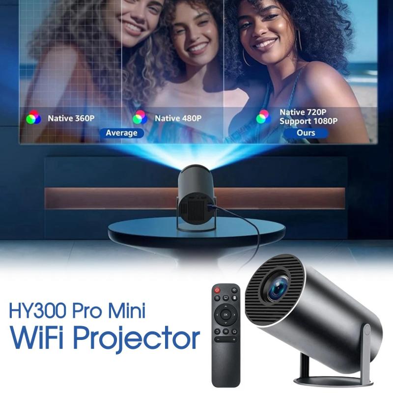 Compact 4K Ultra HD Mini Projector with Android 11.0, Dual WiFi & Wireless 5.0 - 180° Adjustable