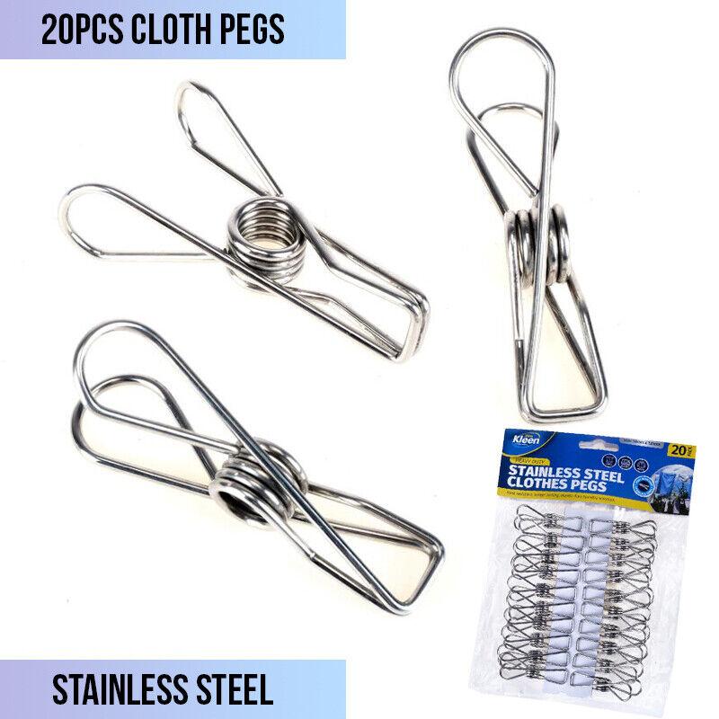 Clothes Pegs Stainless Steel - 5.8cm - 20pk