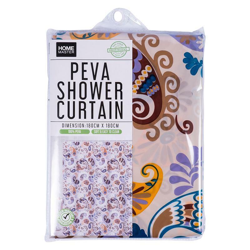 Peva Curtain Shower 180cm x 180cm Waterproof Soft and Light Assorted Design